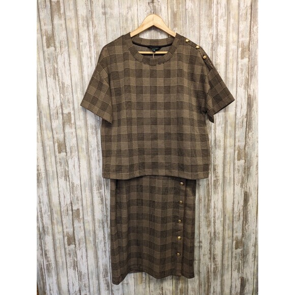 Ralph Lauren Dresses & Skirts - Lauren Ralph Lauren Women's Houndstooth 2 Piece Skirt & Top Set Large NWT $179